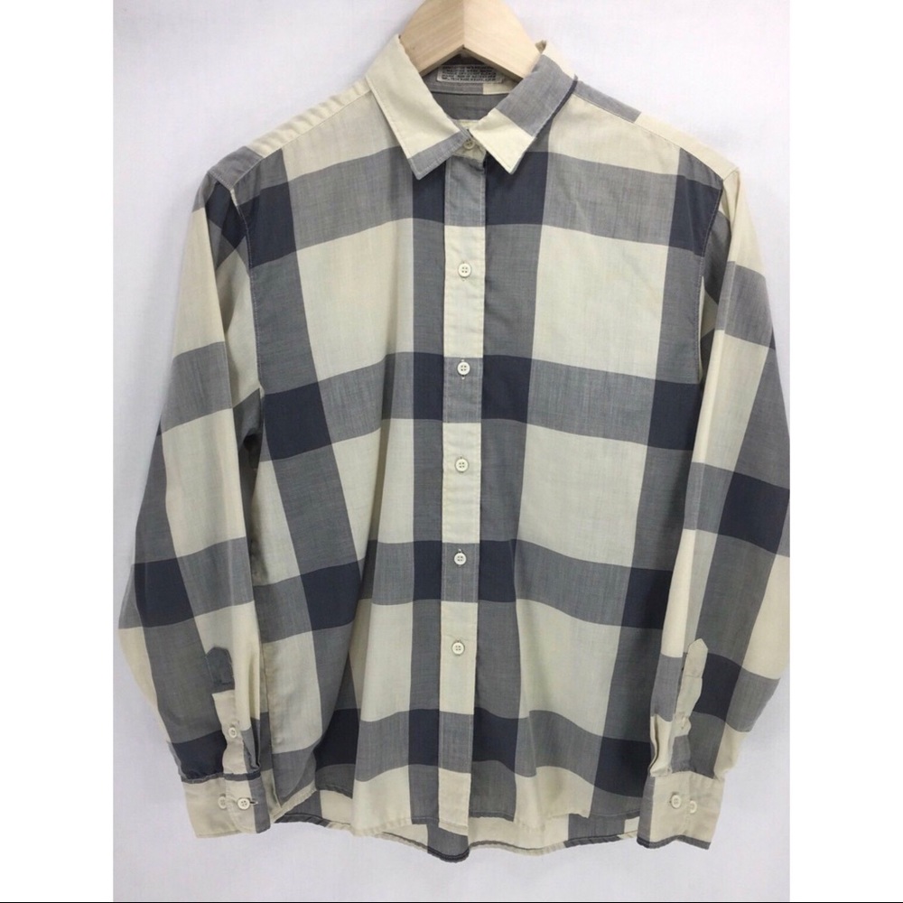 Diane Von Furstenberg Womens Plaid Button Up Shirt